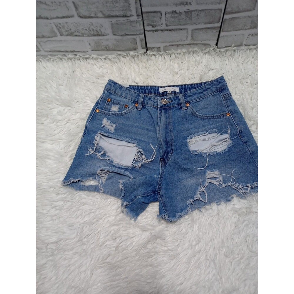 Almost Famous Super High Rise Distressed Cutoff Denim Jean Shorts Womens Size 5